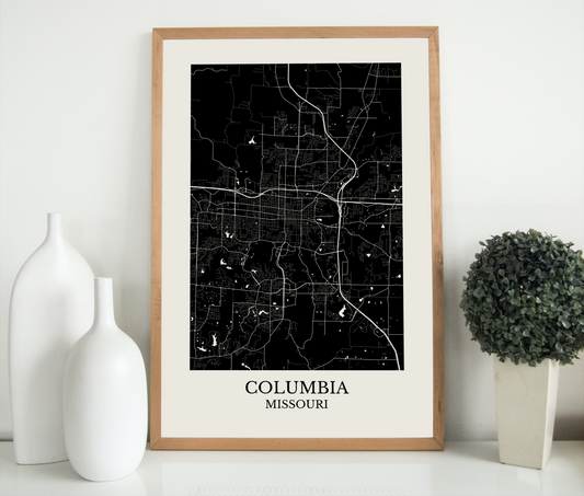 Columbia Missouri Map Print