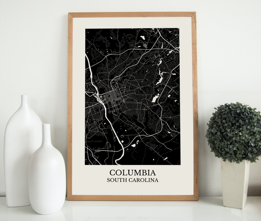 Columbia South Carolina Map Print